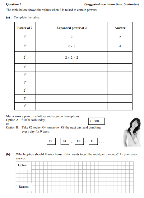 The-table-below-shows-the-values-when-2-is-raised-to-certain-powers-Junior Cycle Mathematics-Question 3-2012.png