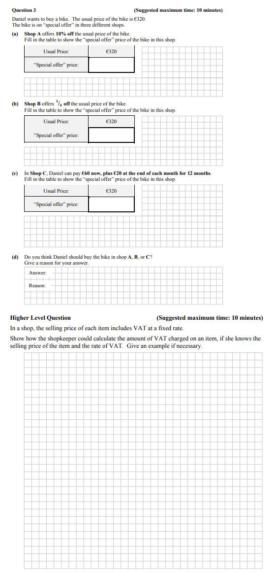Daniel-wants-to-buy-a-bike-Junior Cycle Mathematics-Question 3-2015.png