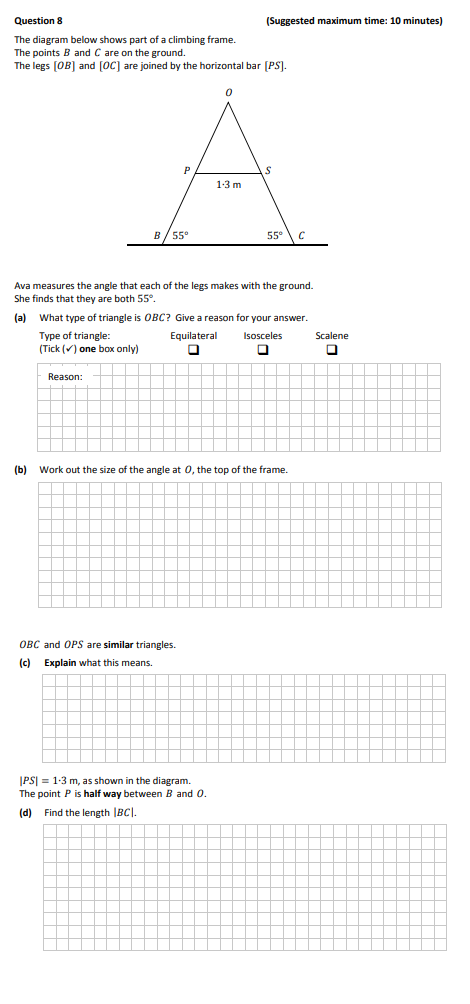 The-diagram-below-shows-part-of-a-climbing-frame-Junior Cycle Mathematics-Question 8-2017.png