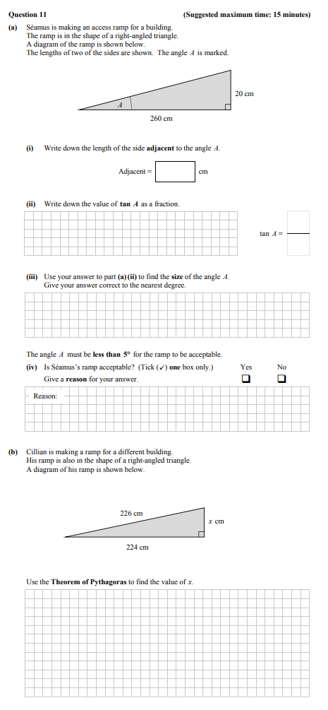 Séan-is-making-an-access-ramp-for-a-building-Junior Cycle Mathematics-Question 11-2016.png