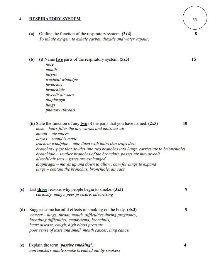 a)-Outline-the-function-of-the-respiratory-system-Junior Cycle Home Economics-Question 4-2015.png
