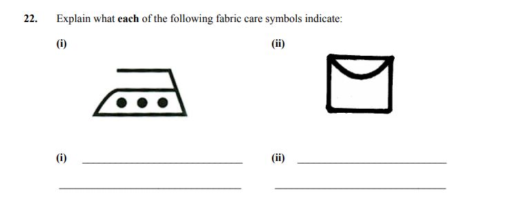 Explain-what-each-of-the-following-fabric-care-symbols-indicate:--(i)---(ii)--Junior Cycle Home Economics-Question 22-2005.png