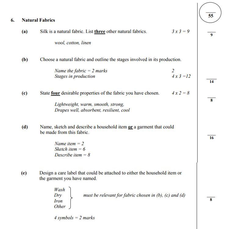 Natural-Fabrics--(a)-Silk-is-a-natural-fabric-Junior Cycle Home Economics-Question 6-2008.png