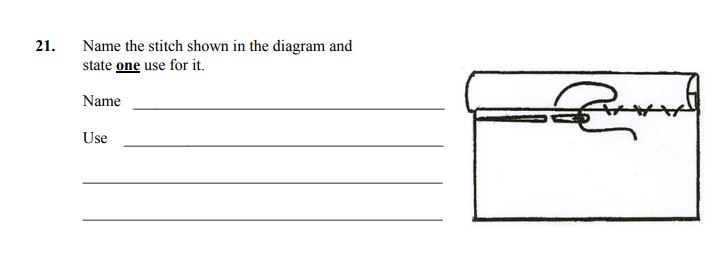 Name-the-stitch-shown-in-the-diagram-and-state-one-use-for-it-Junior Cycle Home Economics-Question 21-2006.png