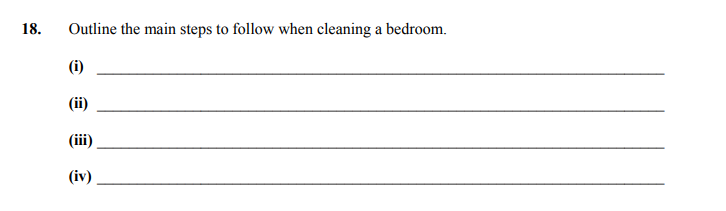 Outline-the-main-steps-to-follow-when-cleaning-a-bedroom-Junior Cycle Home Economics-Question 18-2013.png