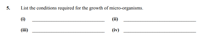 List-the-conditions-required-for-the-growth-of-micro-organisms-Junior Cycle Home Economics-Question 5-2016.png