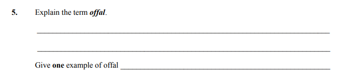 Explain-the-term-offal-Junior Cycle Home Economics-Question 5-2015.png