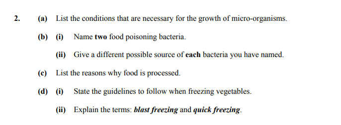2.-(a)-List-the-conditions-that-are-necessary-for-the-growth-of-micro-organisms-Junior Cycle Home Economics-Question 2-2014.png
