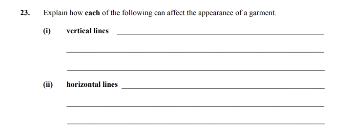 Explain-how-each-of-the-following-can-affect-the-appearance-of-a-garment-Junior Cycle Home Economics-Question 23-2014.png