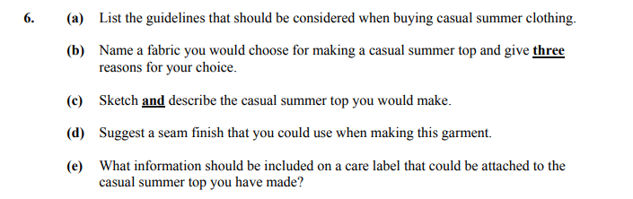 List-the-guidelines-that-should-be-considered-when-buying-casual-summer-clothing-Junior Cycle Home Economics-Question 6-2012.png