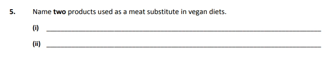 Name-two-products-used-as-a-meat-substitute-in-vegan-diets-Junior Cycle Home Economics-Question 5-2018.png