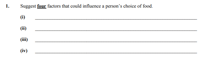 Suggest-four-factors-that-could-influence-a-person's-choice-of-food-Junior Cycle Home Economics-Question 1-2012.png