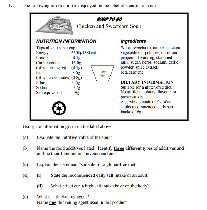 The-following-information-is-displayed-on-the-label-of-a-carton-of-soup-Junior Cycle Home Economics-Question 1-2008.png