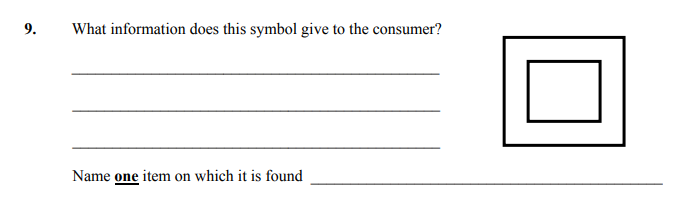 What-information-does-this-symbol-give-to-the-consumer?----Name-one-item-on-which-it-is-found-____________--Junior Cycle Home Economics-Question 9-2010.png