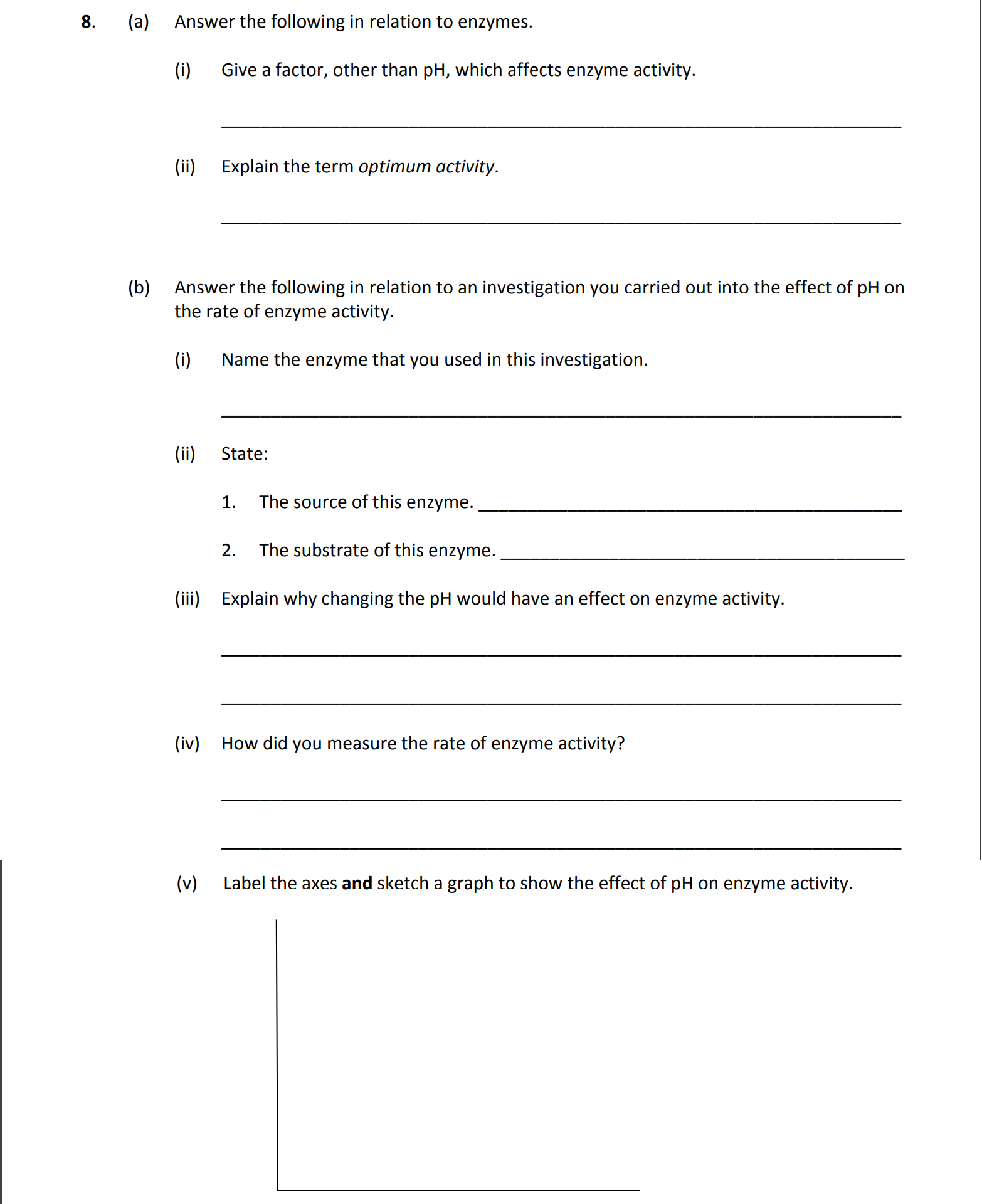 8.-(a)-Answer-the-following-in-relation-to-enzymes-Leaving Cert Biology-Question 8-2017.png