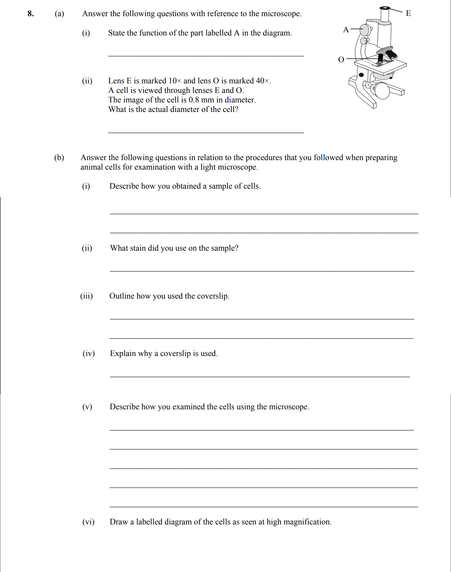 Answer-the-following-questions-with-reference-to-the-microscope-Leaving Cert Biology-Question 8-2014.png
