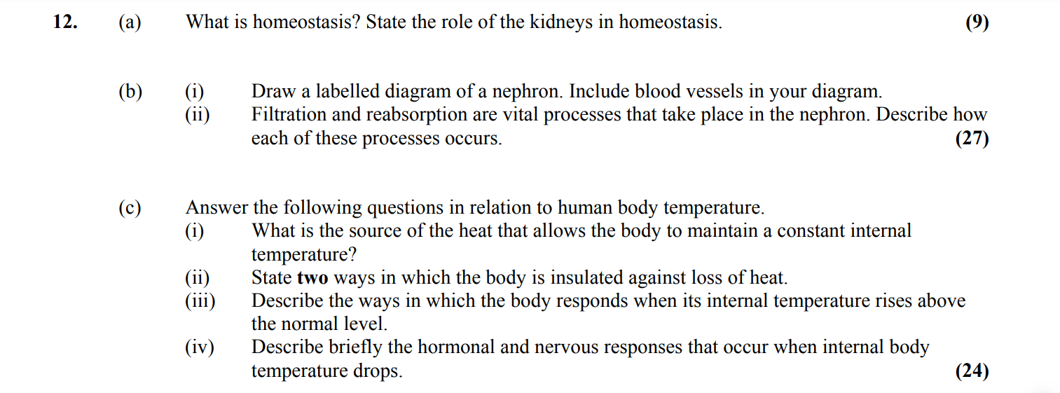 What-is-homeostasis?-State-the-role-of-the-kidneys-in-homeostasis-Leaving Cert Biology-Question 12-2004.png
