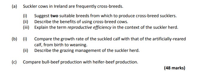 Suckler-cows-in-Ireland-are-frequently-cross-breeds-Leaving Cert Agricultural Science-Question a-2019.png