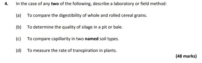 In-the-case-of-any-two-of-the-following,-describe-a-laboratory-or-field-method:--(a)-To-compare-the-digestibility-of-whole-and-rolled-cereal-grains-Leaving Cert Agricultural Science-Question 4-2017.png
