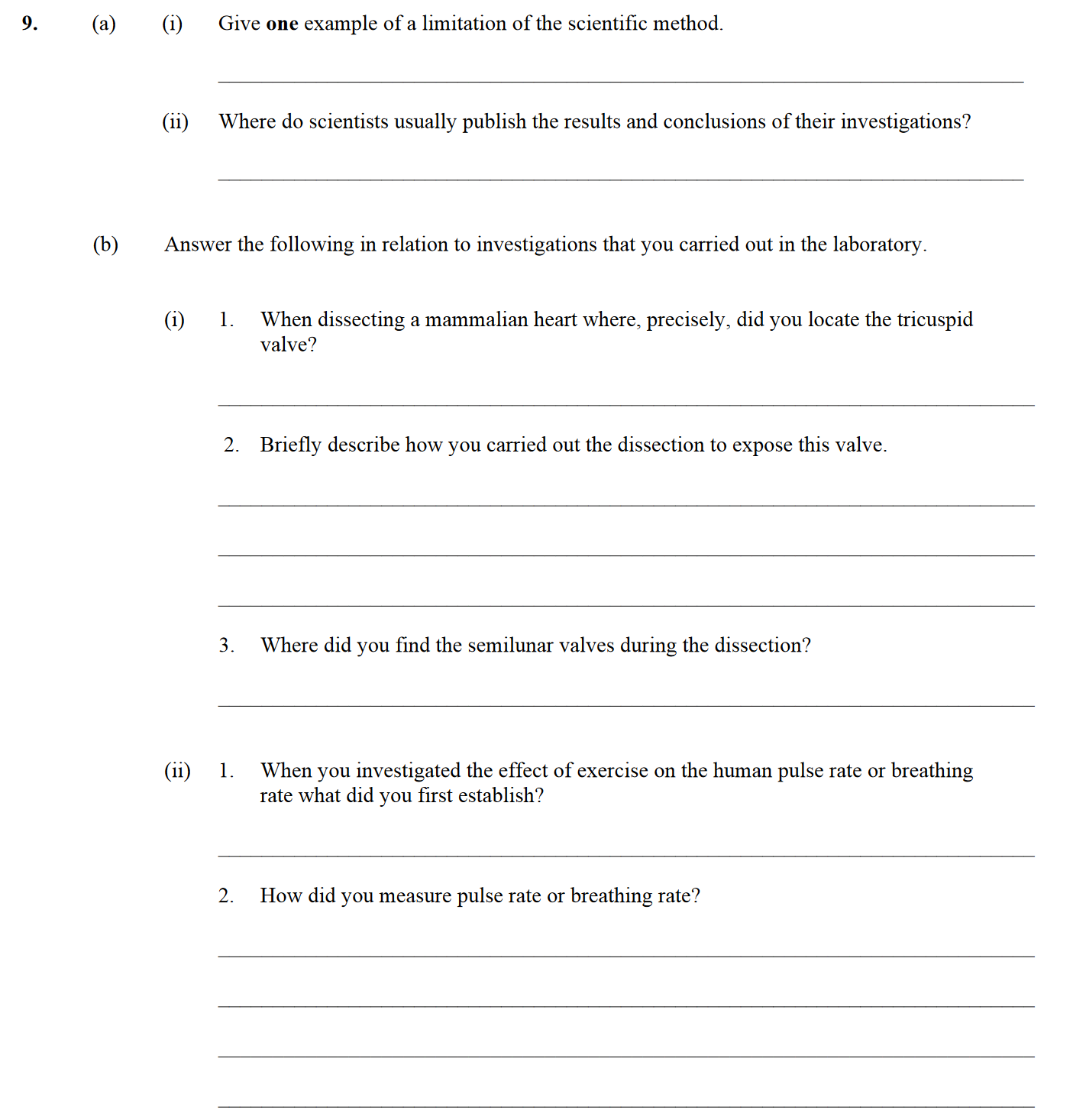 (a)--(i)-Give-one-example-of-a-limitation-of-the-scientific-method-Leaving Cert Biology-Question 9-2014.png
