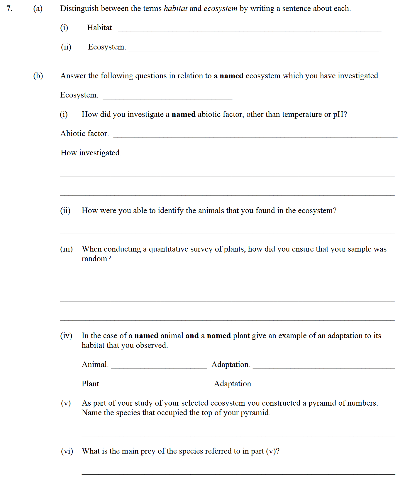 Distinguish-between-the-terms-habitat-and-ecosystem-by-writing-a-sentence-about-each-Leaving Cert Biology-Question 7-2013.png