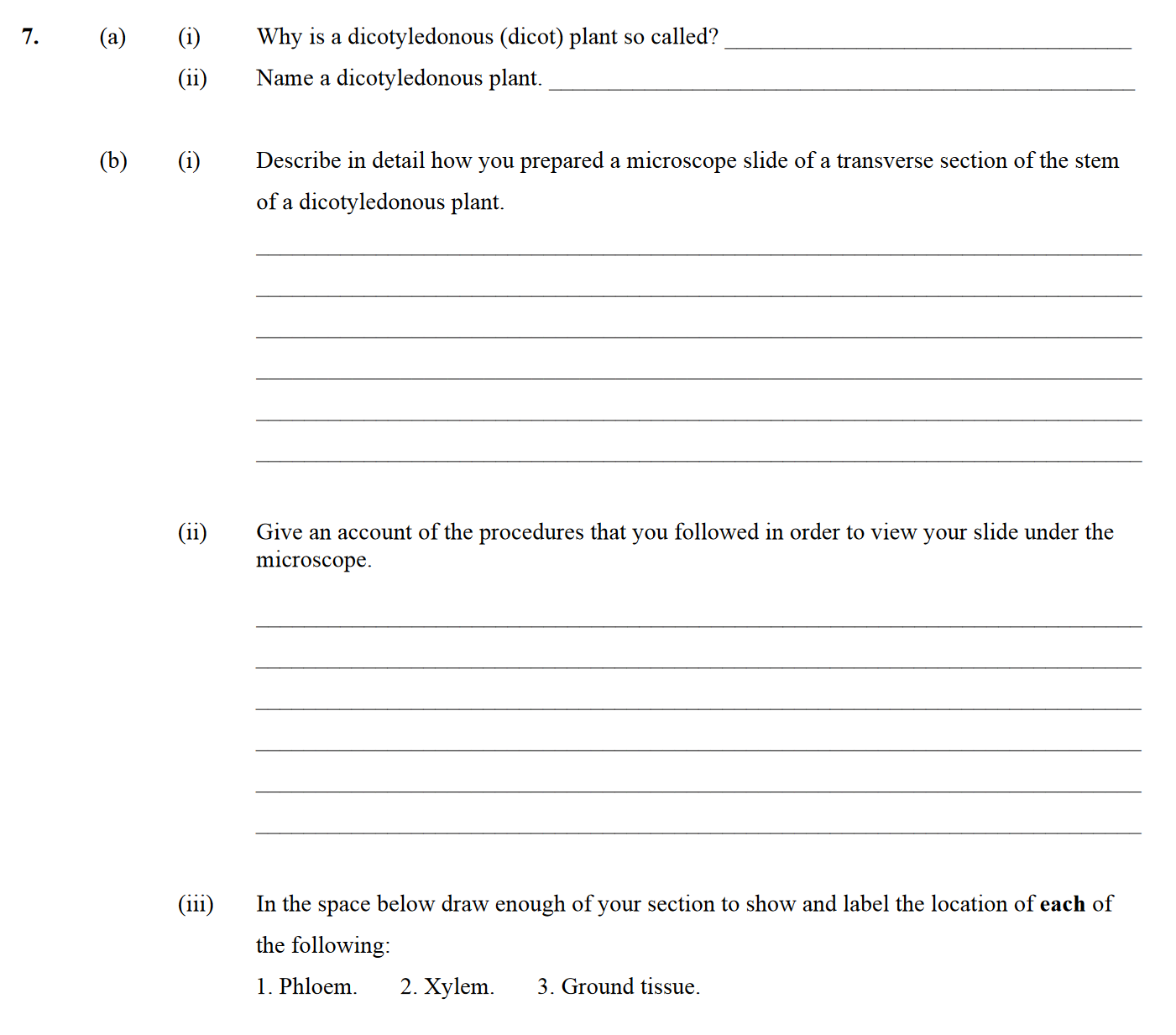 7.-(a)-(i)-Why-is-a-dicotyledonous-(dicot)-plant-so-called?----(ii)-Name-a-dicotyledonous-plant-Leaving Cert Biology-Question 7-2009.png