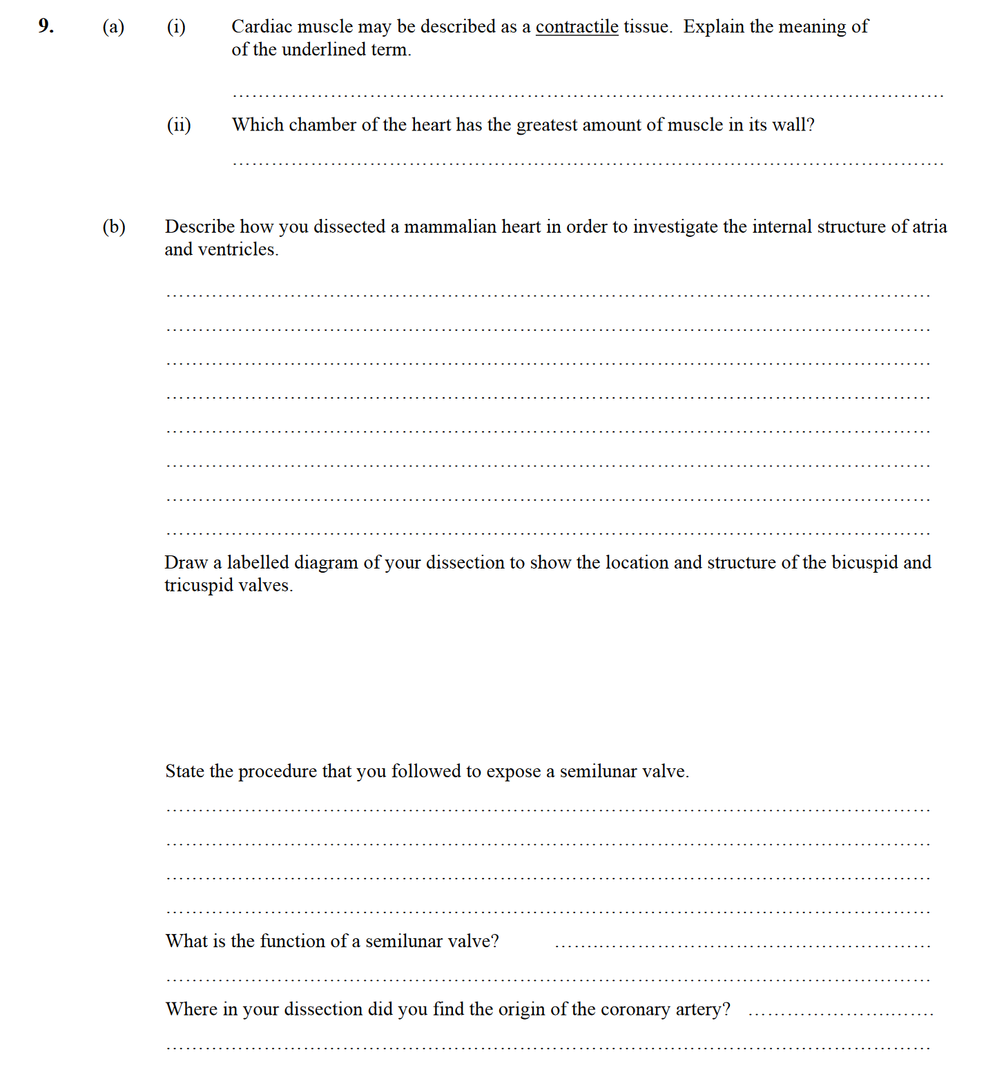 9.-(a)--(i)-Cardiac-muscle-may-be-described-as-a-contractile-tissue-Leaving Cert Biology-Question 9-2004.png