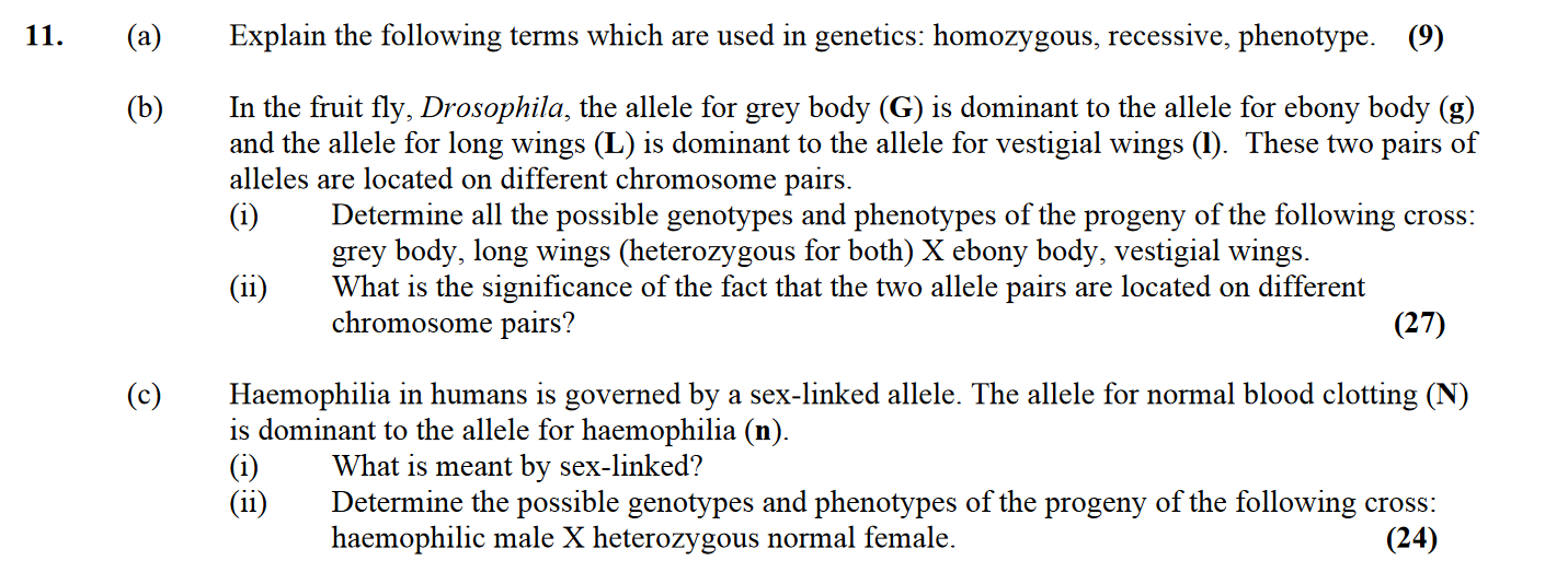 Explain-the-following-terms-which-are-used-in-genetics:-homozygous,-recessive,-phenotype-Leaving Cert Biology-Question 11-2008.png