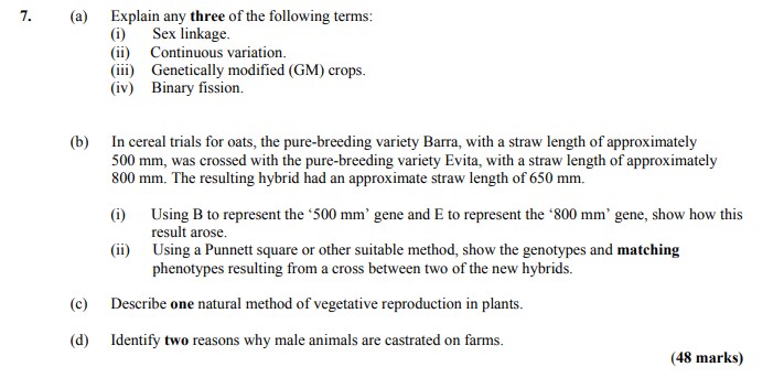 Explain-any-three-of-the-following-terms:-(i)-Sex-linkage-Leaving Cert Agricultural Science-Question 7-2012.png
