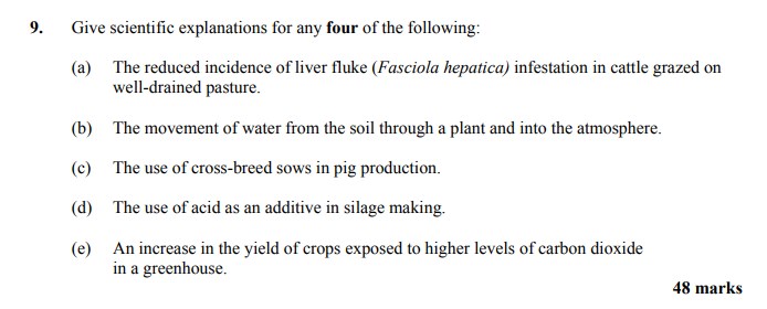 Give-scientific-explanations-for-any-four-of-the-following:--(a)-The-reduced-incidence-of-liver-fluke-(Fasciola-hepatica)-infestation-in-cattle-grazed-on-well-drained-pasture-Leaving Cert Agricultural Science-Question 9-2016.png