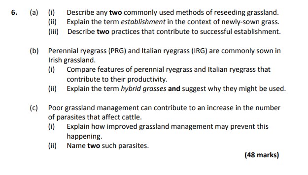 6.-(a)-(i)-Describe-any-two-commonly-used-methods-of-reseeding-grassland-Leaving Cert Agricultural Science-Question 6-2018.png