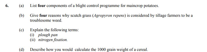 6.-(a)-List-four-components-of-a-blight-control-programme-for-maincrop-potatoes-Leaving Cert Agricultural Science-Question 6-2010.png