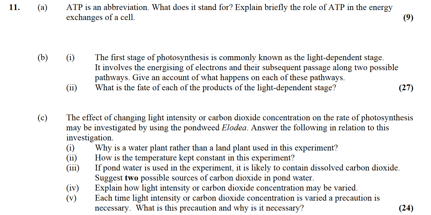 ATP-is-an-abbreviation-Leaving Cert Biology-Question 11-2004.png
