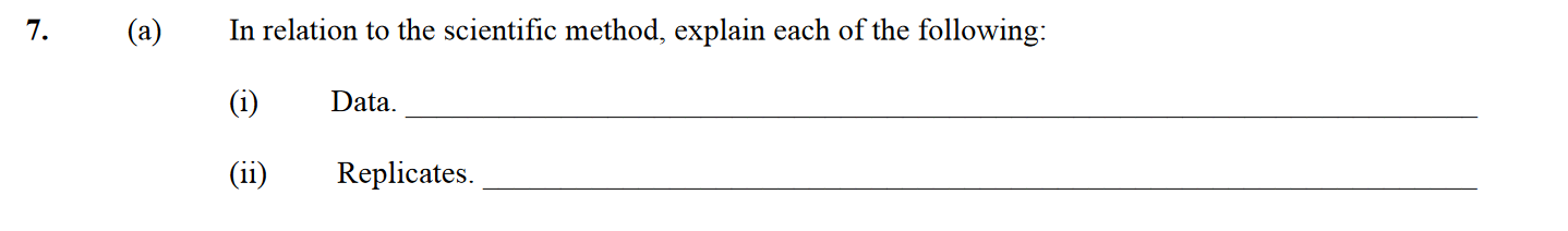 In-relation-to-the-scientific-method,-explain-each-of-the-following:--(i)-Data-Leaving Cert Biology-Question 7-2012.png