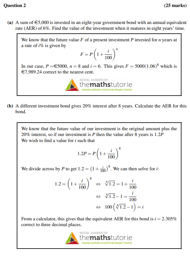 A-sum-of-€5,000-is-invested-in-an-eight-year-government-bond-with-an-annual-equivalent-rate-(AER)-of-6%-Leaving Cert Mathematics-Question 2-2012.png
