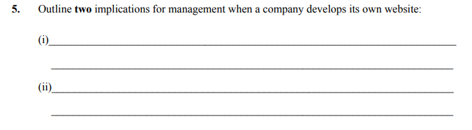 Outline-two-implications-for-management-when-a-company-develops-its-own-website:-(i)--(ii)--Leaving Cert Business-Question 5-2013.png