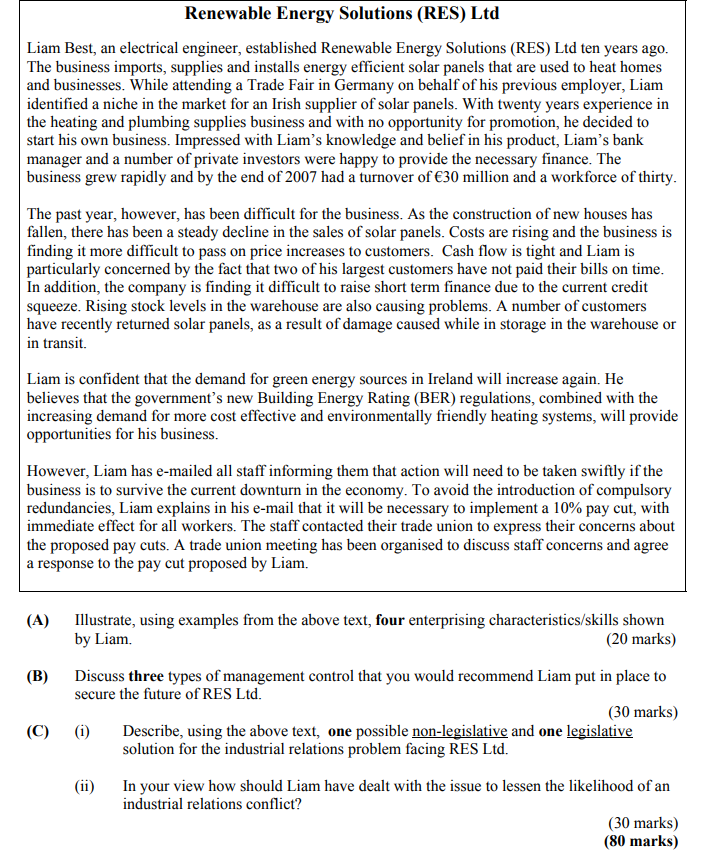 Renewable-Energy-Solutions-(RES)-Ltd--Liam-Best,-an-electrical-engineer,-established-Renewable-Energy-Solutions-(RES)-Ltd-ten-years-ago-Leaving Cert Business-Question Question 1-2009.png