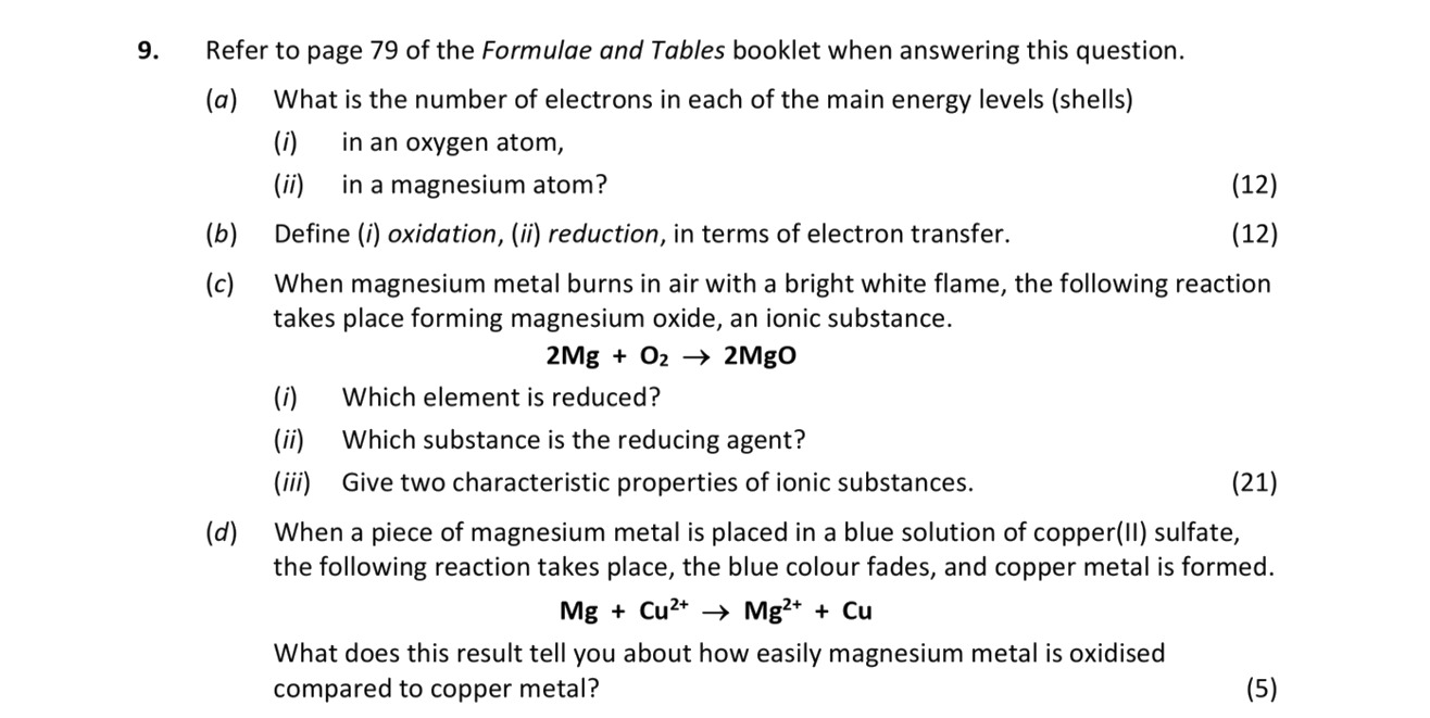 Refer-to-page-79-of-the-Formulae-and-Tables-booklet-when-answering-this-question-Leaving Cert Chemistry-Question 9-2020.png