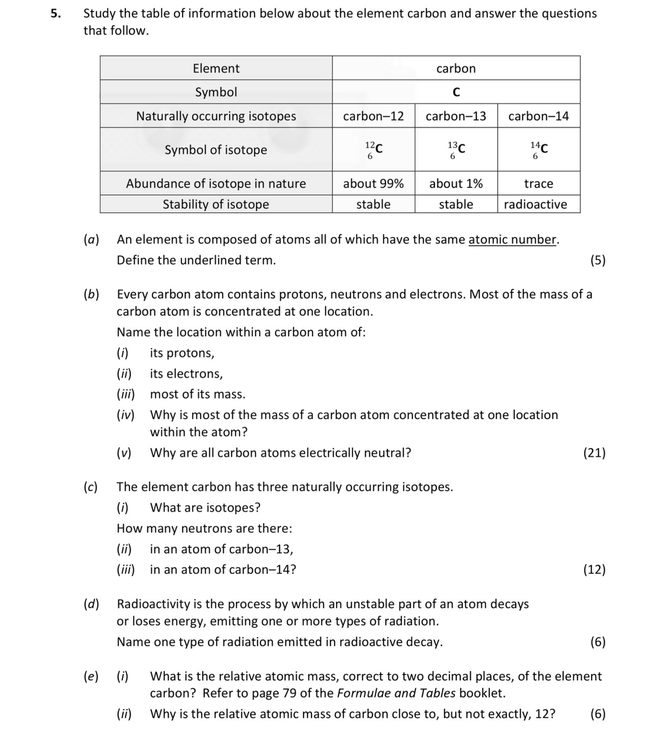 Study-the-table-of-information-below-about-the-element-carbon-and-answer-the-questions-that-follow-Leaving Cert Chemistry-Question 5-2020.png