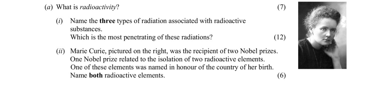 What-is-radioactivity?---Name-the-three-types-of-radiation-associated-with-radioactive-substances-Leaving Cert Chemistry-Question a-2011.png