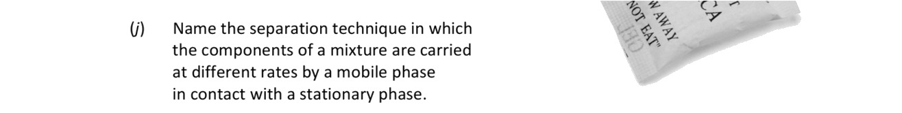 Name-the-separation-technique-in-which-the-components-of-a-mixture-are-carried-at-different-rates-by-a-mobile-phase-in-contact-with-a-stationary-phase.-Leaving Cert Chemistry-Question i-2020.png