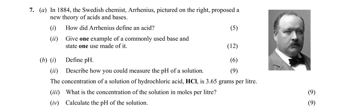 In-1884,-the-Swedish-chemist,-Arrhenius,-proposed-a-new-theory-of-acids-and-bases-Leaving Cert Chemistry-Question 7-2008.png