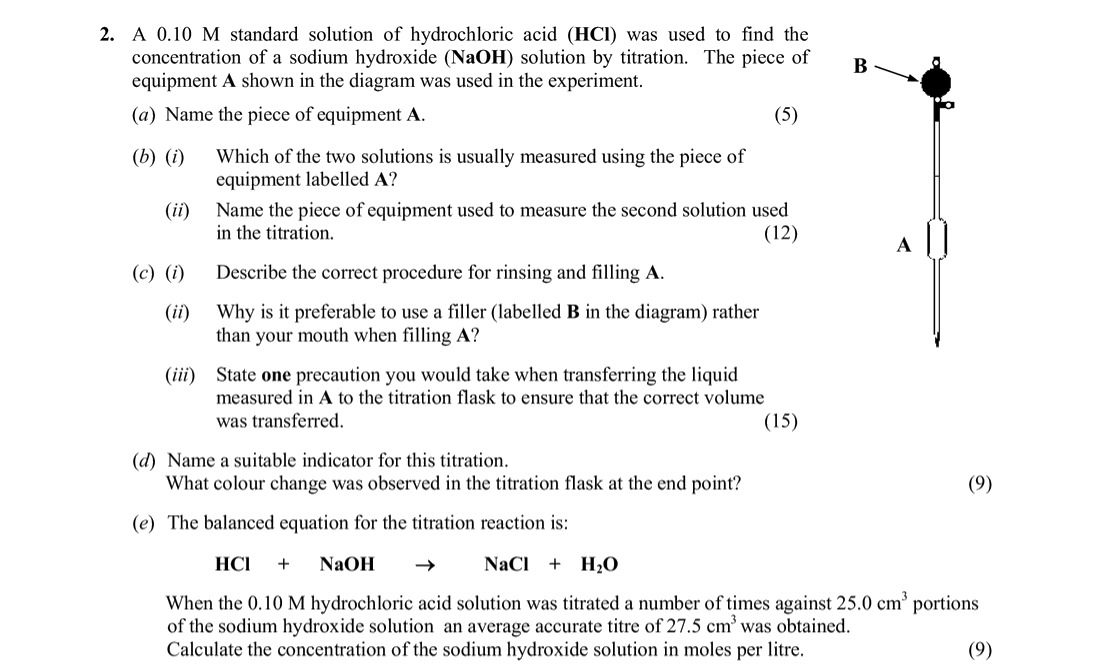 A-0.10-M-standard-solution-of-hydrochloric-acid-(HCl)-was-used-to-find-the-concentration-of-a-sodium-hydroxide-(NaOH)-solution-by-titration-Leaving Cert Chemistry-Question 2-2007.png