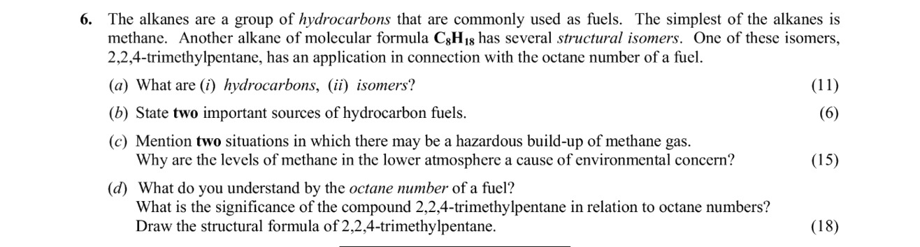 The-alkanes-are-a-group-of-hydrocarbons-that-are-commonly-used-as-fuels-Leaving Cert Chemistry-Question 6-2010.png