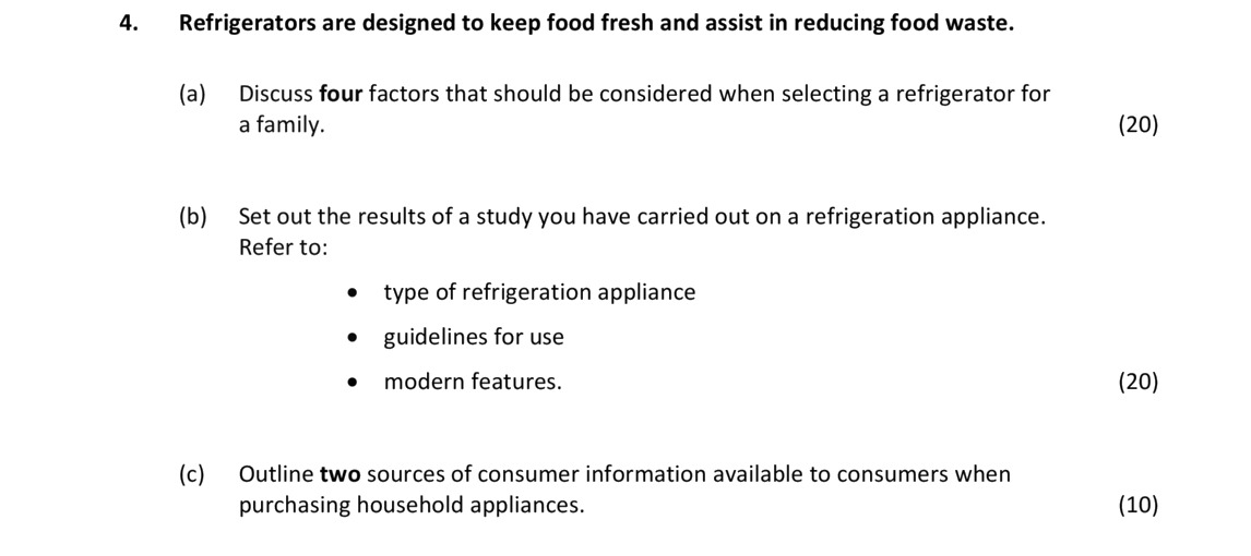 Refrigerators-are-designed-to-keep-food-fresh-and-assist-in-reducing-food-waste-Leaving Cert Home Economics-Question 4-2017.png