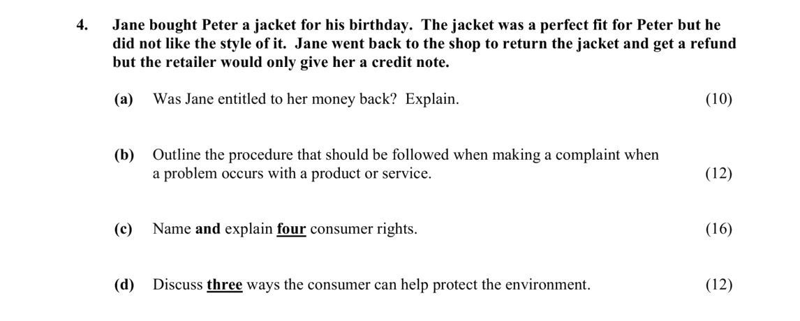Jane-bought-Peter-a-jacket-for-his-birthday-Leaving Cert Home Economics-Question 4-2013.png
