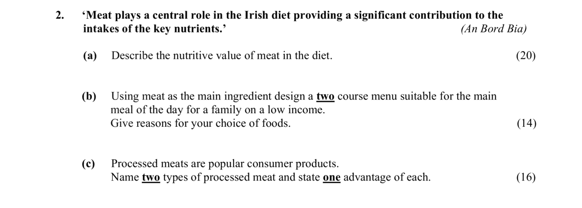What-guidelines-are-necessary-for-establishing-a-significant-food-and-beverage-menu-in-the-context-of-a-restaurant?-(10-marks)--(a)-Describe-the-types-of-dishes-to-include-Leaving Cert Home Economics-Question 3-2010.png