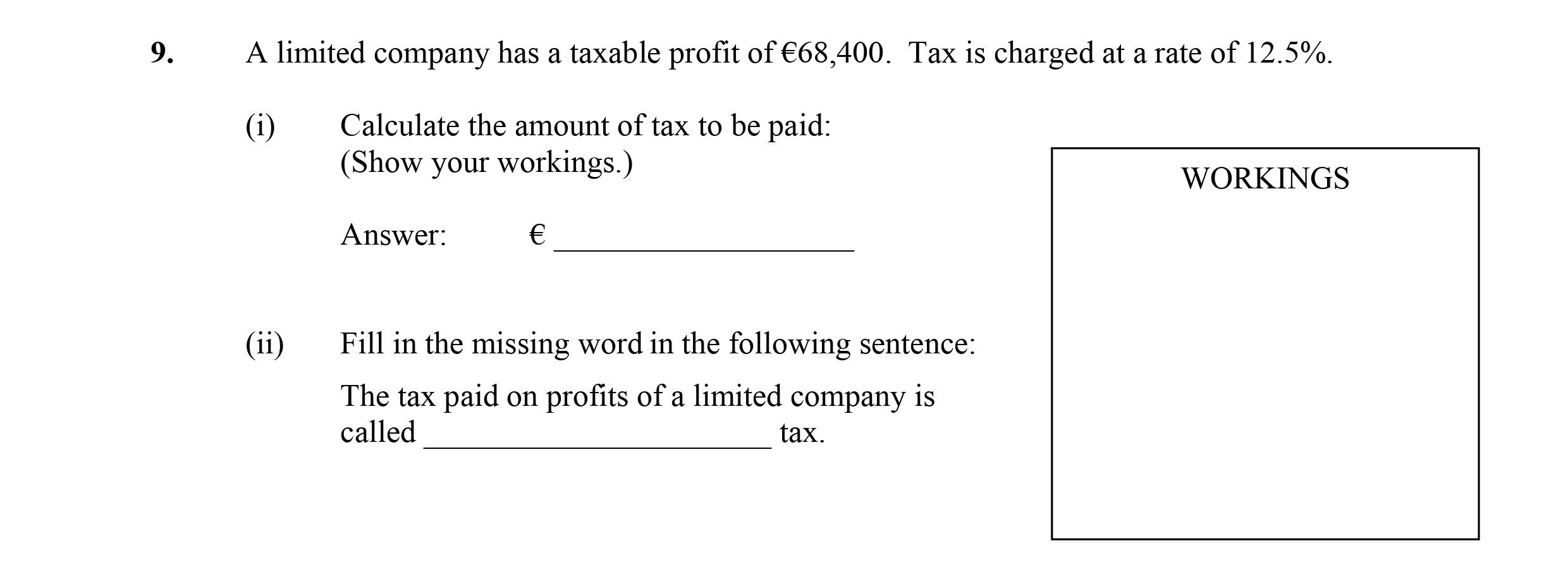 A-limited-company-has-a-taxable-profit-of-€68,400-Leaving Cert Business-Question 9-2006.png