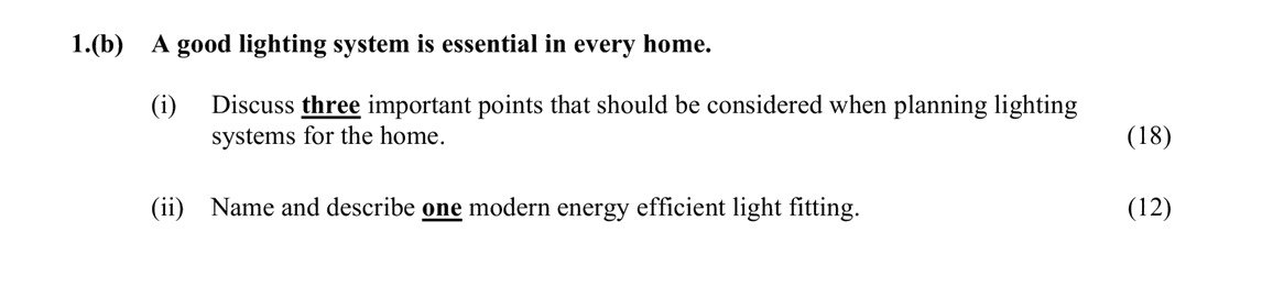 A-good-lighting-system-is-essential-in-every-home-Leaving Cert Home Economics-Question 1.6(b)-2009.png