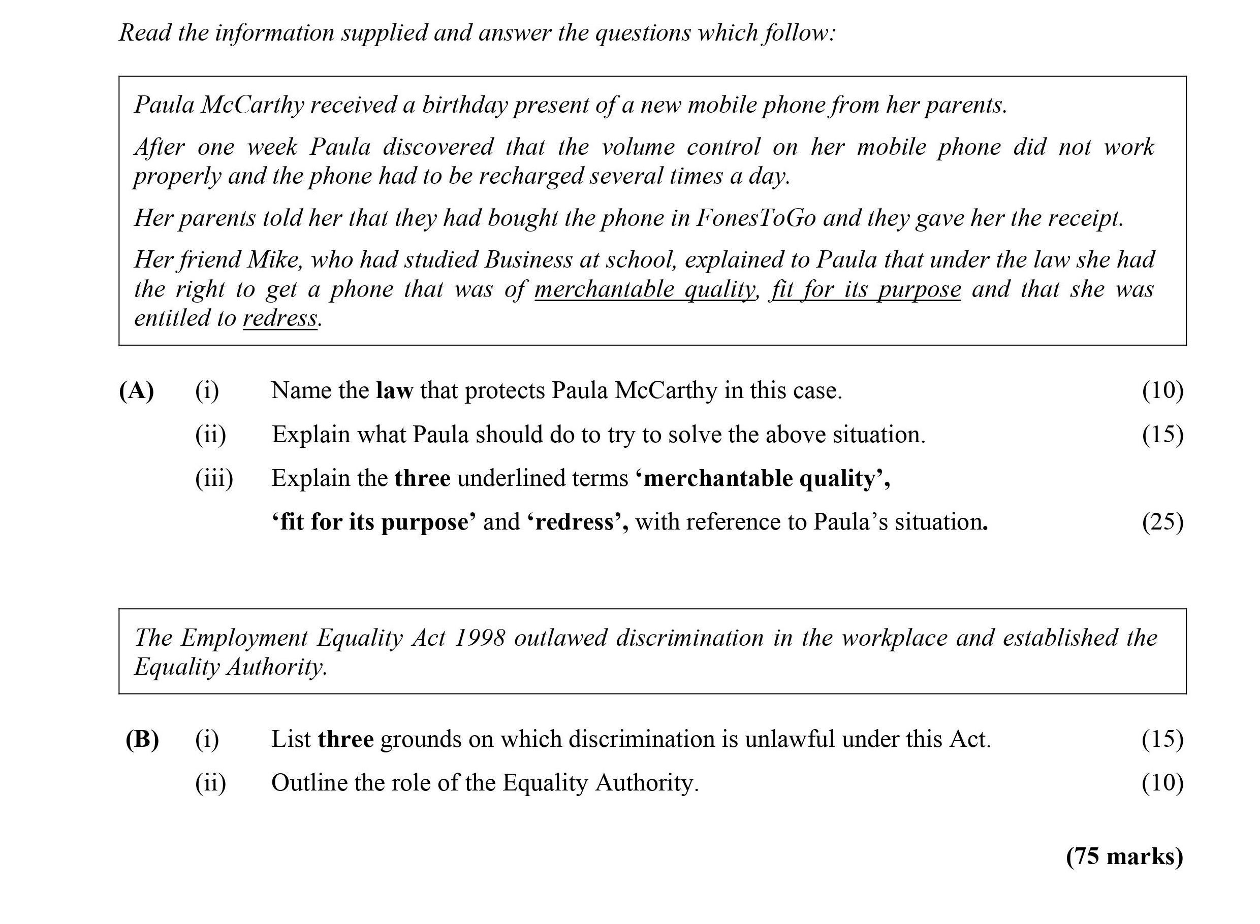 Paula-McCarthy-received-a-birthday-present-of-a-new-mobile-phone-from-her-parents-Leaving Cert Business-Question 1-2011.png